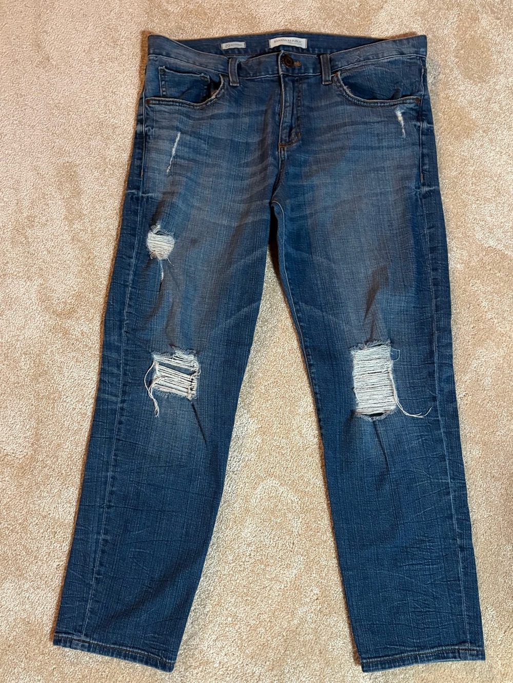 Banana Republic Premium Denim Size 29 Distressed Straight Leg Jeans